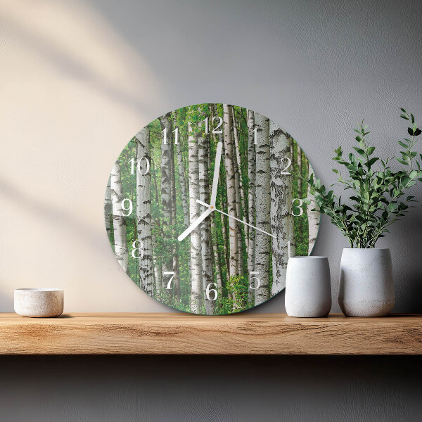Glas wanduhr Birken