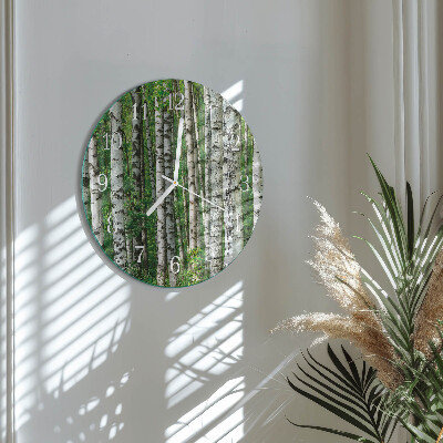 Glas wanduhr Birken