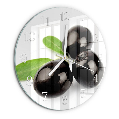Glas wanduhr Oliven