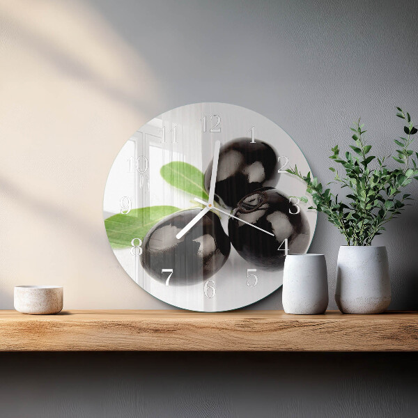 Glas wanduhr Oliven