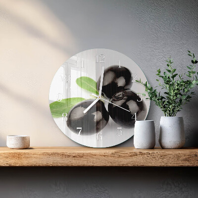 Glas wanduhr Oliven
