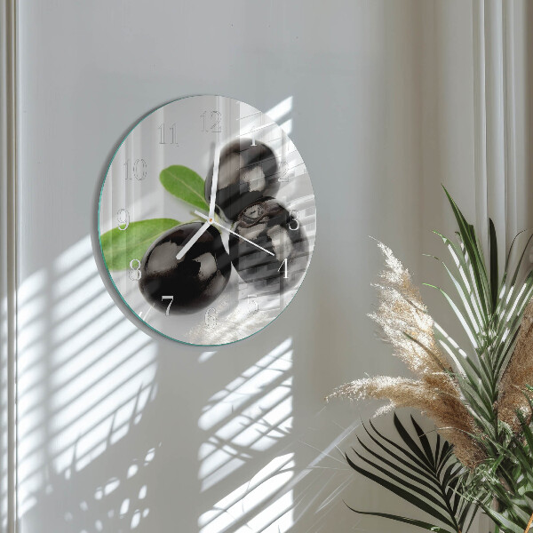 Glas wanduhr Oliven