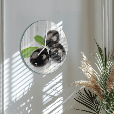 Glas wanduhr Oliven