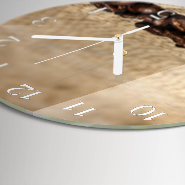 Glas wanduhr Kaffeebohnen