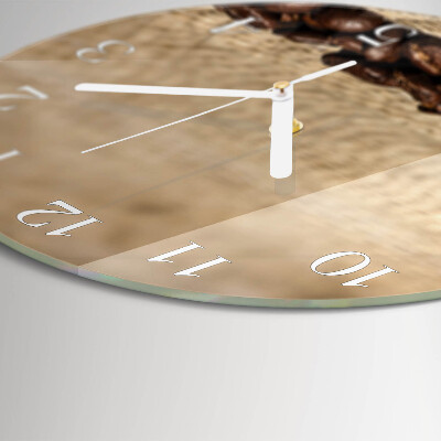 Glas wanduhr Kaffeebohnen
