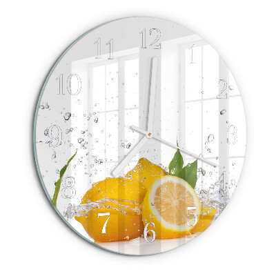 Glas wanduhr Zitronen