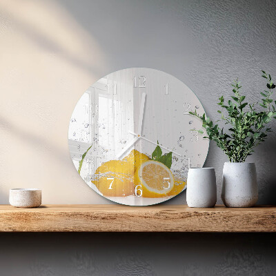 Glas wanduhr Zitronen