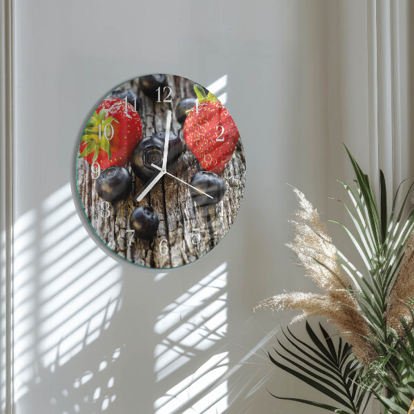 Glas wanduhr Blaubeeren