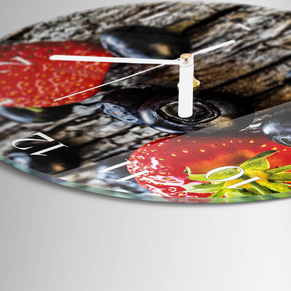 Glas wanduhr Blaubeeren