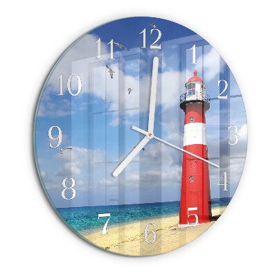 Glas wanduhr Leuchtturm