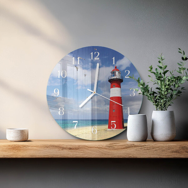 Glas wanduhr Leuchtturm