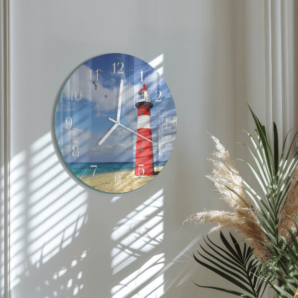 Glas wanduhr Leuchtturm