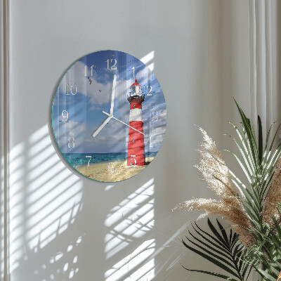 Glas wanduhr Leuchtturm