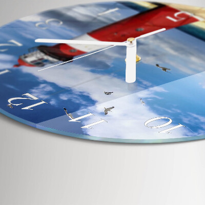 Glas wanduhr Leuchtturm