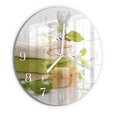 Glas wanduhr Spa-Seife