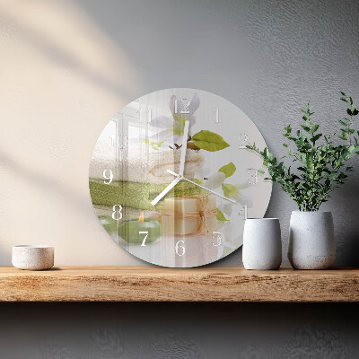 Glas wanduhr Spa-Seife