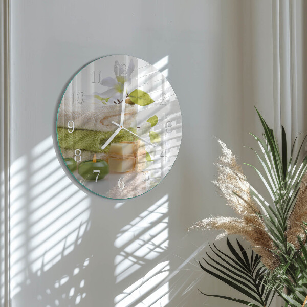 Glas wanduhr Spa-Seife