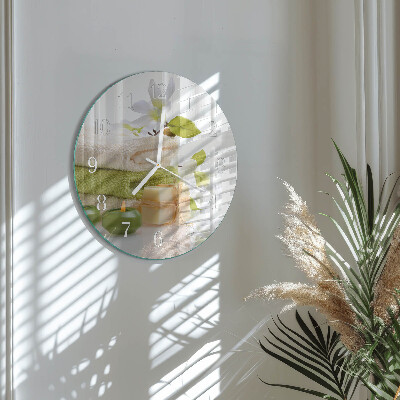 Glas wanduhr Spa-Seife