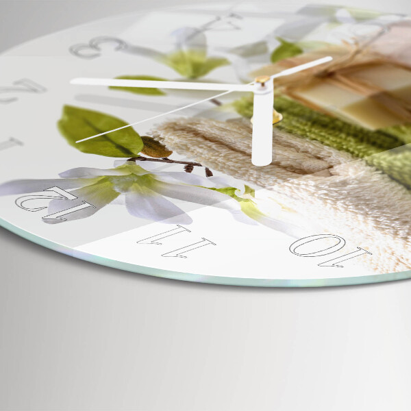 Glas wanduhr Spa-Seife