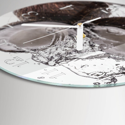 Glas wanduhr Kokosnüsse