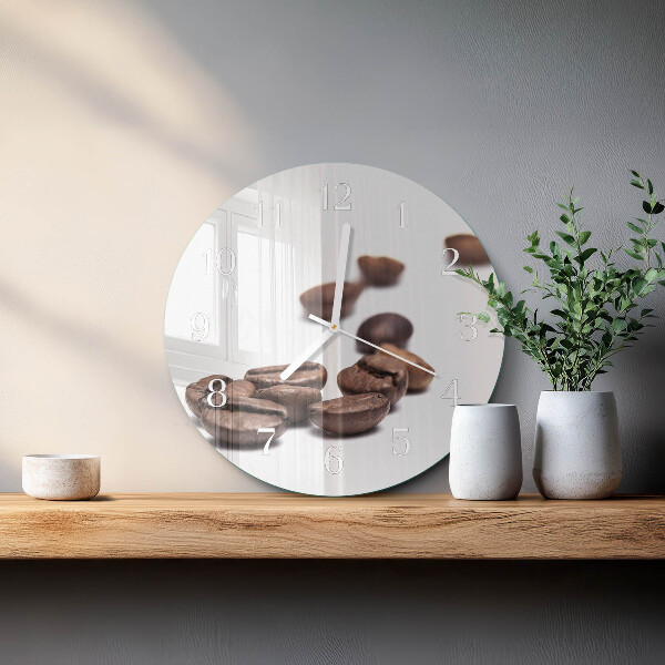 Glas wanduhr Kaffeebohnen