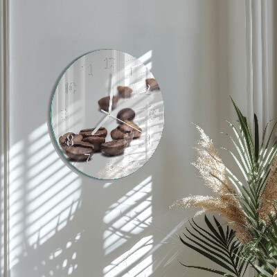 Glas wanduhr Kaffeebohnen