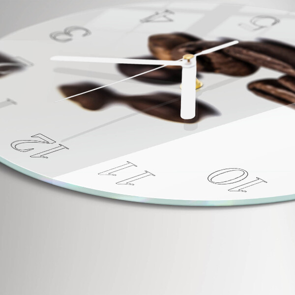Glas wanduhr Kaffeebohnen