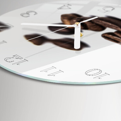 Glas wanduhr Kaffeebohnen
