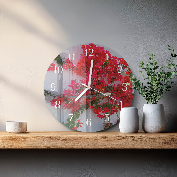 Glas wanduhr Blumen