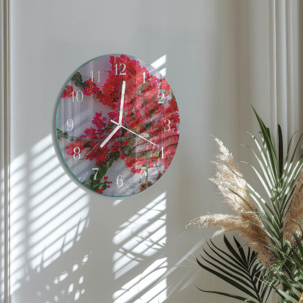 Glas wanduhr Blumen