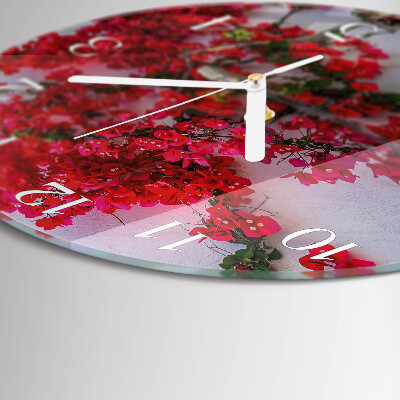 Glas wanduhr Blumen