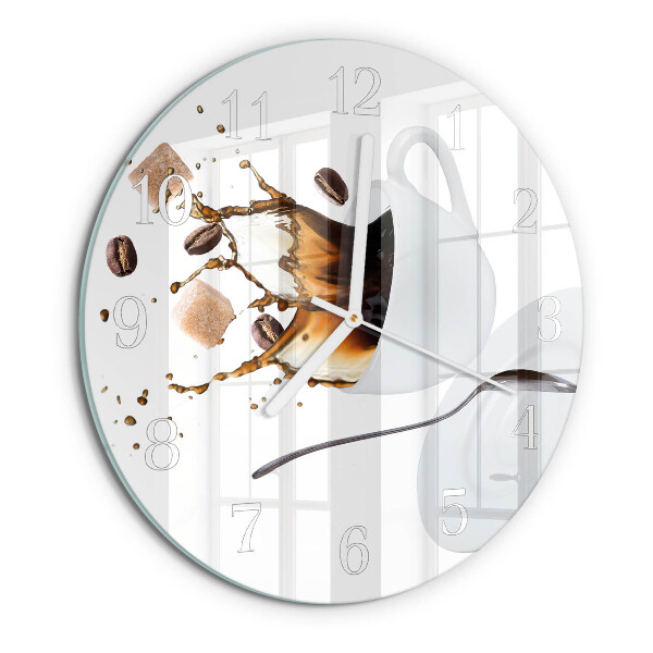 Glas wanduhr Tasse
