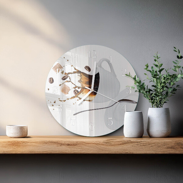 Glas wanduhr Tasse