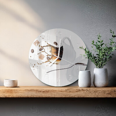 Glas wanduhr Tasse