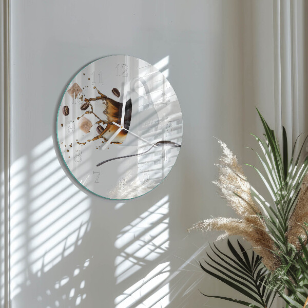 Glas wanduhr Tasse