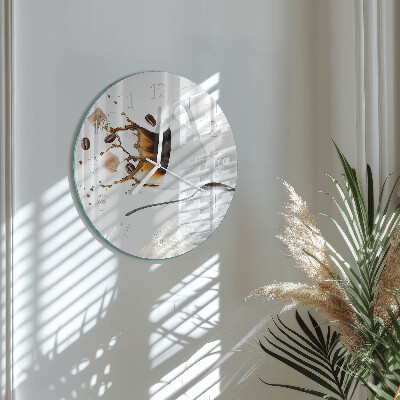 Glas wanduhr Tasse