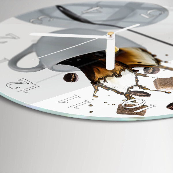 Glas wanduhr Tasse