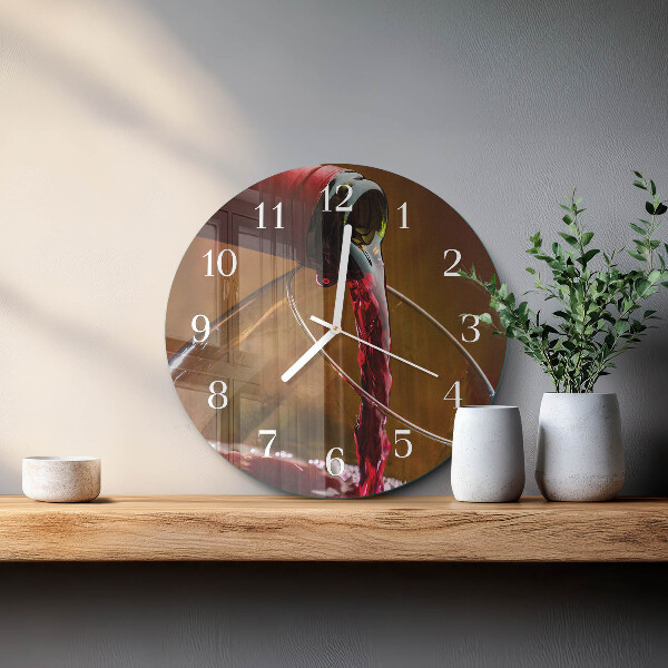 Glas wanduhr Wein
