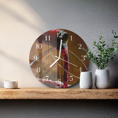 Glas wanduhr Wein