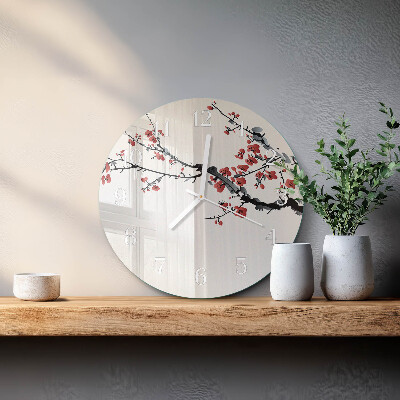Glas wanduhr Blumen