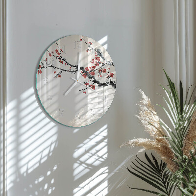 Glas wanduhr Blumen