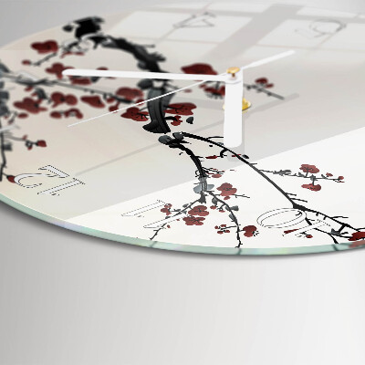 Glas wanduhr Blumen