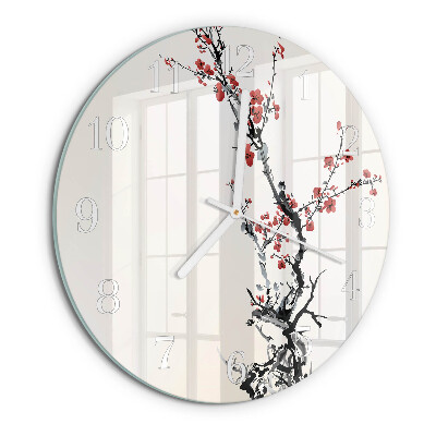 Glas wanduhr Blumen