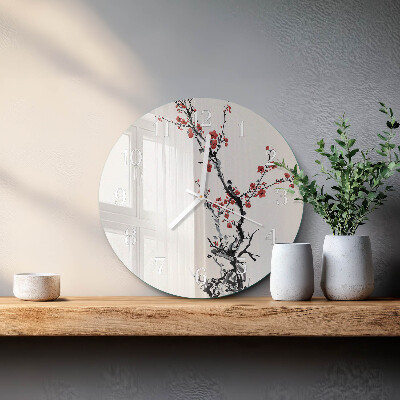 Glas wanduhr Blumen