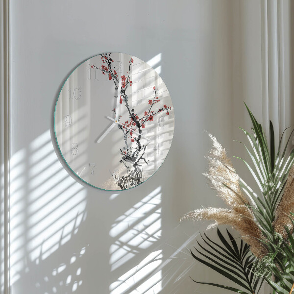 Glas wanduhr Blumen