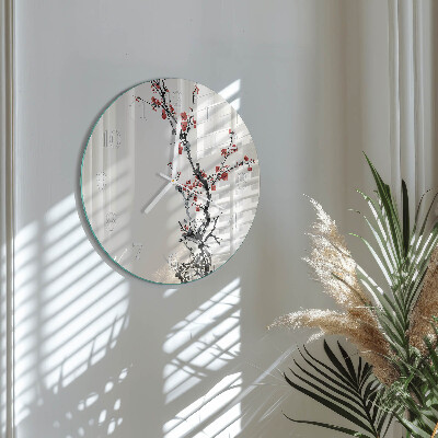 Glas wanduhr Blumen
