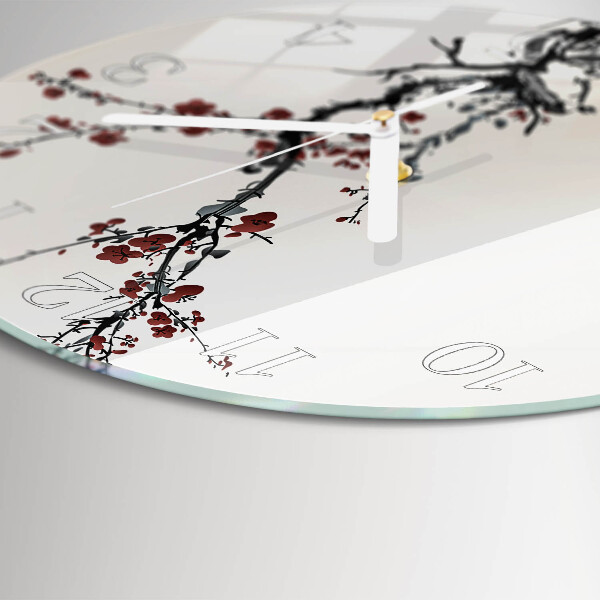 Glas wanduhr Blumen