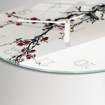 Glas wanduhr Blumen