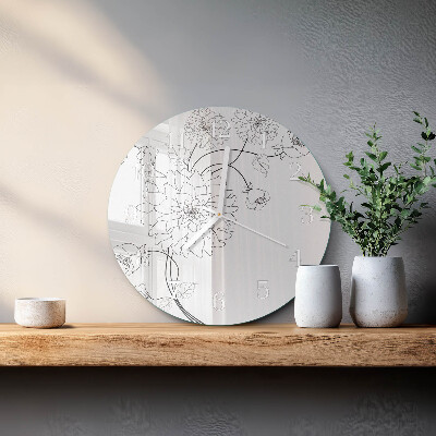 Glas wanduhr Blumen