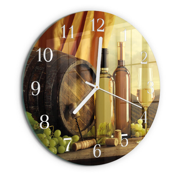 Glas wanduhr Weinfass